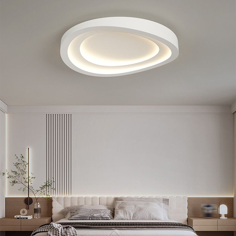 Modernism Flush Mount Ceiling Light White Flush Lighting with Metal for Bedroom
