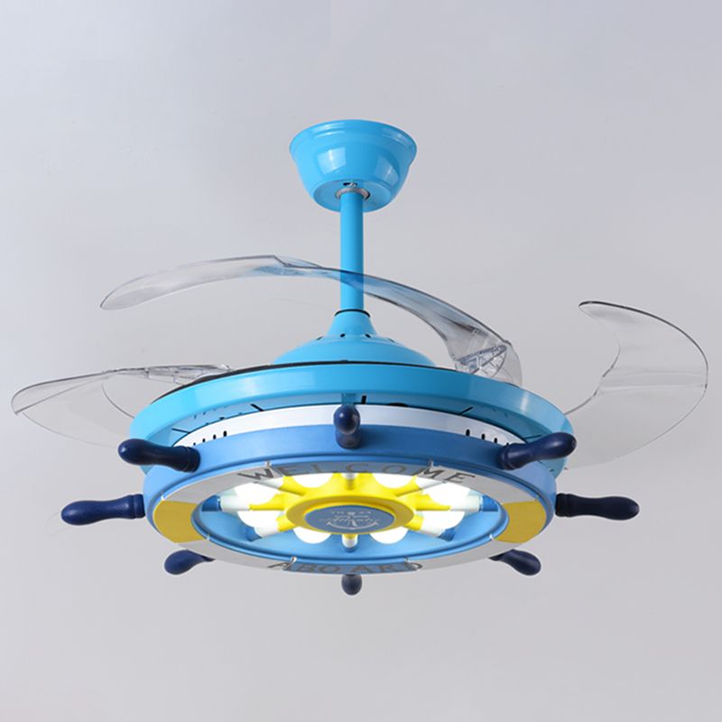 Éclairage de ventilateur de pendentif bleu