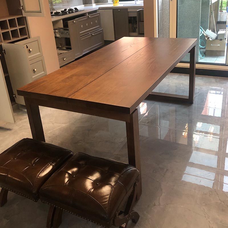 Pine Solid Wood Dining Table Rectangle Modern Dining Table with Sled Base