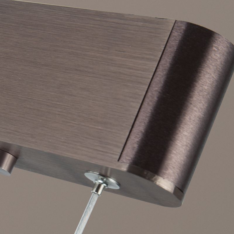 Modern Aluminum Island Light Rectangle 1-Light Restaurant Hanging Lamp with Acrylic Shade