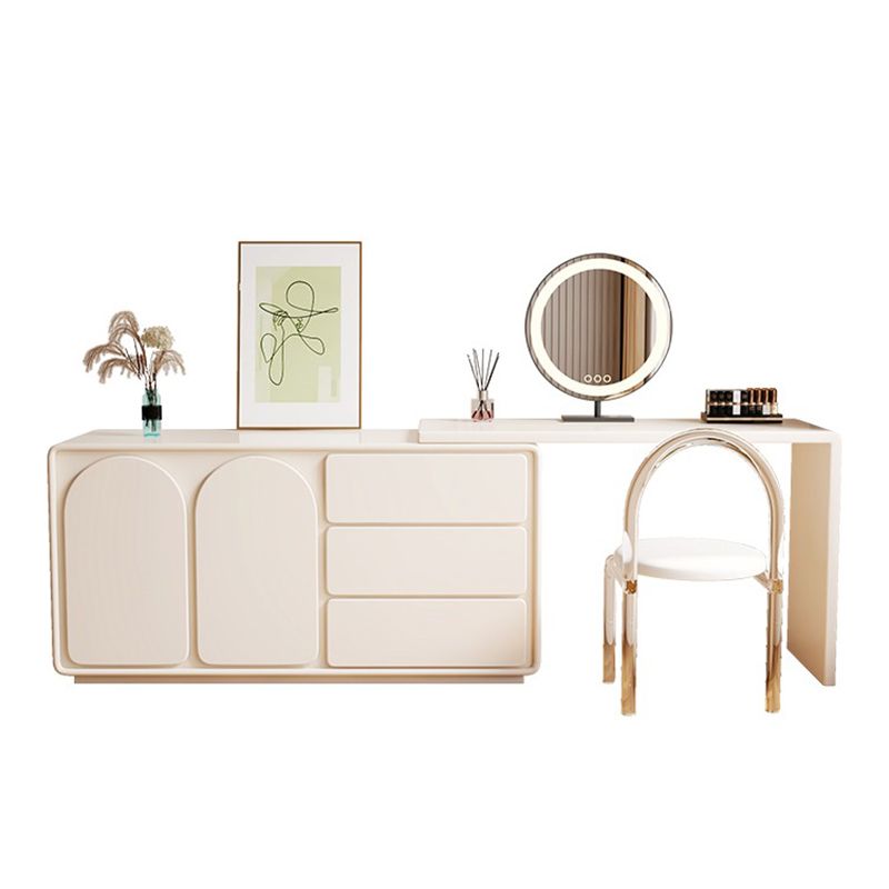 Contemporary White Lighted Mirror Bedroom With Drawer Vanity Dressing Table