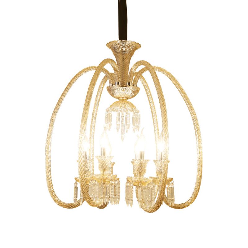 Rustic Style Chandelier Light Fixture Crystal Candlestick Hanging Chandelier