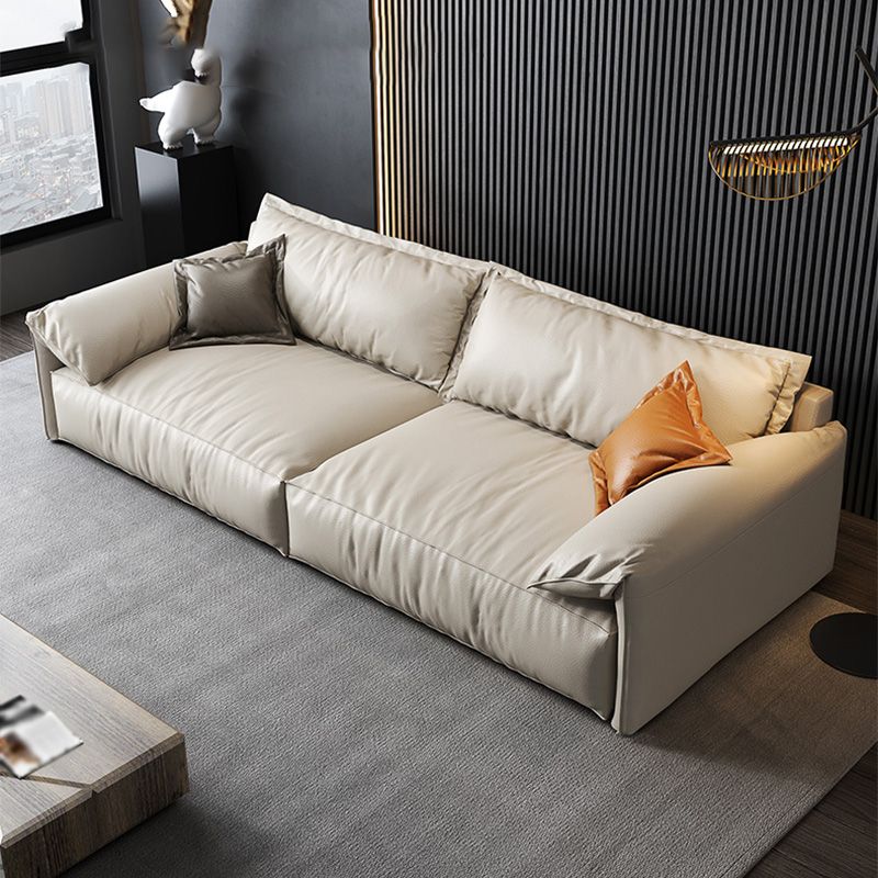 Square Armrest Latex Sponge Seat Filled with Pine Base Rectangular Sofa
