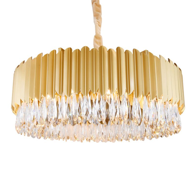 Luz de la sala de estar en forma de oval Cristal de cristal Simplicidad de goteo Luz colgante de la luz