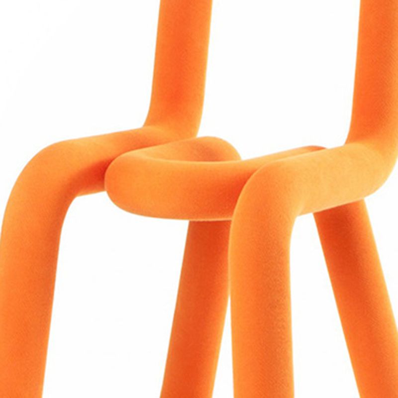 Ensemble de chaises latérales à dossier ouvert de salle à manger de chaises de velours de style contemporain