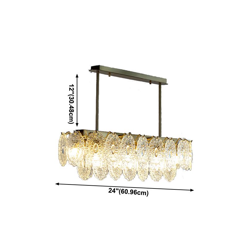 Metal Linear Island Pendant Lights Modern Style Glass Pendant Lighting for Kitchen Island