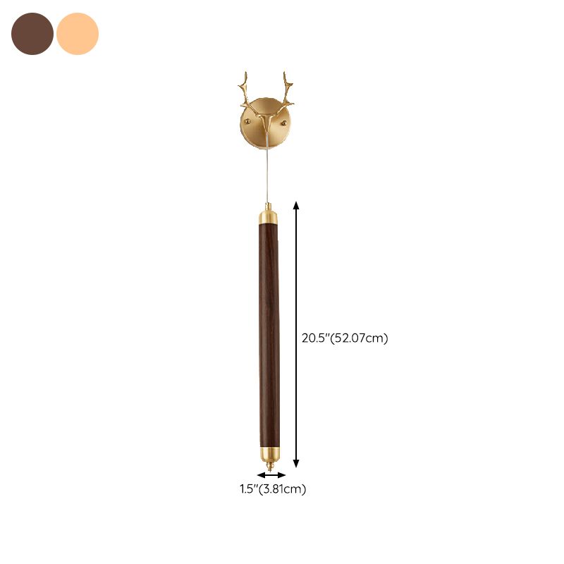 Modernism Wooden Shade Wall Lighting 1-Light Wall Mount Light for Foyer