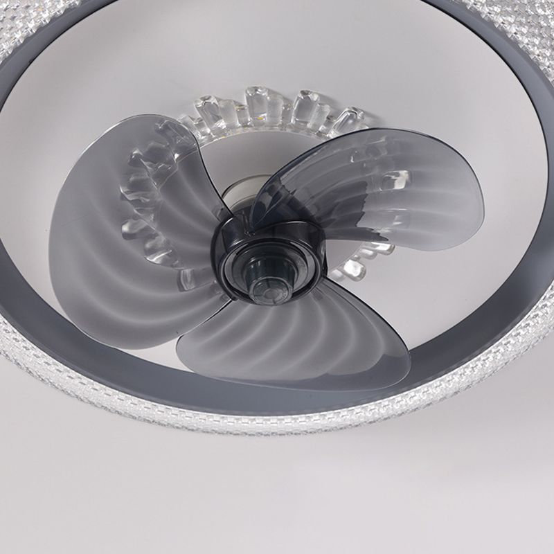 3-Blade Ceiling Fan Children Polish Finish LED Fan with Light for Foyer