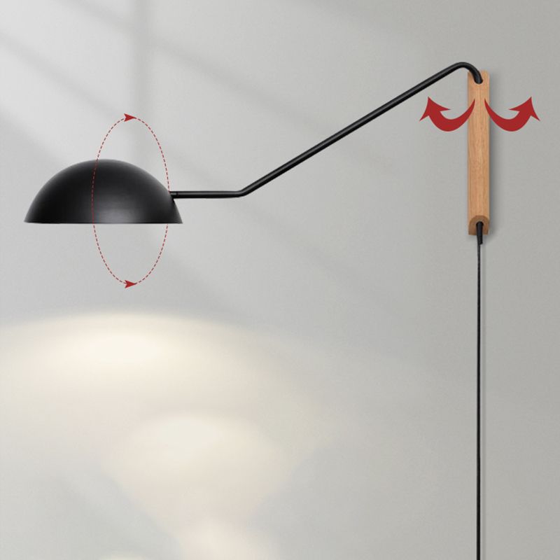 Metal Wall Lamp Industrial Style 1-light Shape Wall Mounted Lighting for Bedroom