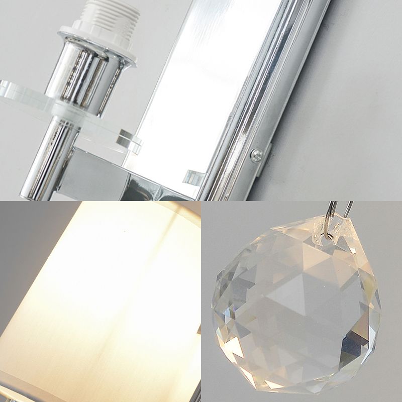 Cône de tissu Cone Shade Mur Lumière avec Crystal Ball Deco Style moderne 1 CHEE MUR PLIQUE LEUR CHROME CHROME