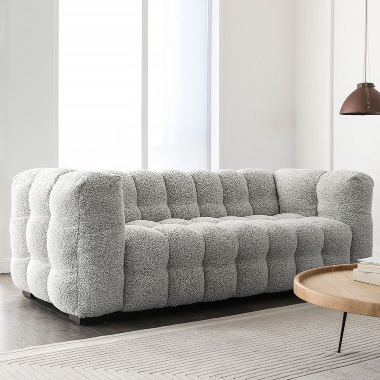 Contemporary Fabric 3 Seater Living Room Seating Tuxedo Arm Cushions Sofa