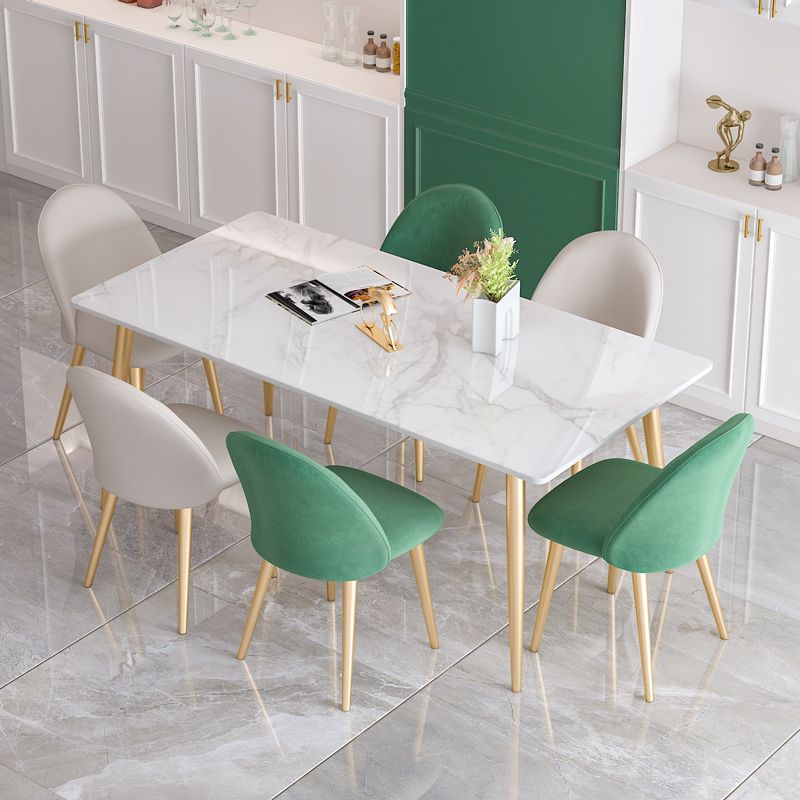 Glam 1/4/5/7 Pieces Dining Set Rectangle Stone Dining Table for Dining Room