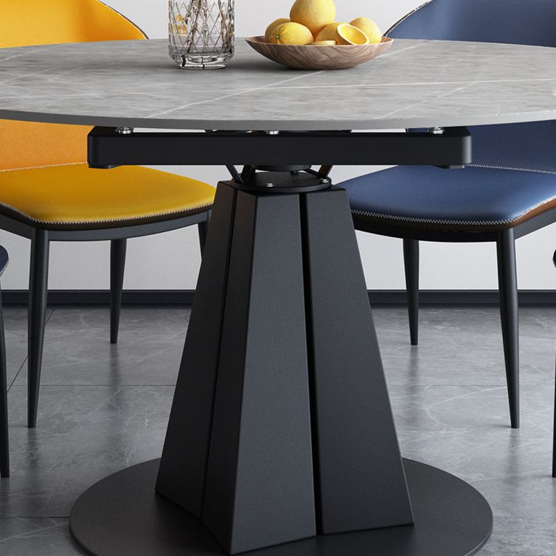 Modern Sintered Stone Table Dining Round Table with Metal Legs for Home Use