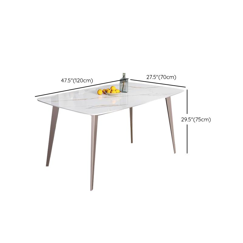 Contemporary Style 1/2/5/7 Pieces Dining Chairs Set Stone Rectangle Furniture in White