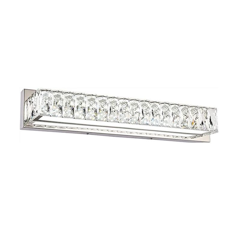 Single Chrome Modern Style Bathroom Vanity Light LED Crystal Bath Bar