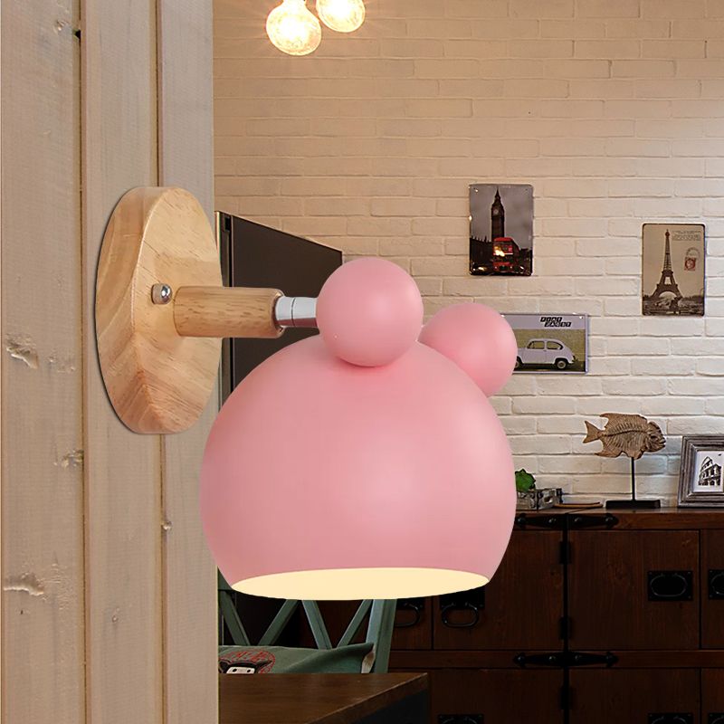 Modern Style Cartoon Animal Sconce Wall Light Metal 1 Light Wall Lamp for Child Bedroom