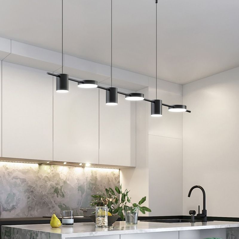 Cylinder Island Lighting Metallic Contemporary Simplicity Pendant Lighting Fixtures for Restaurant