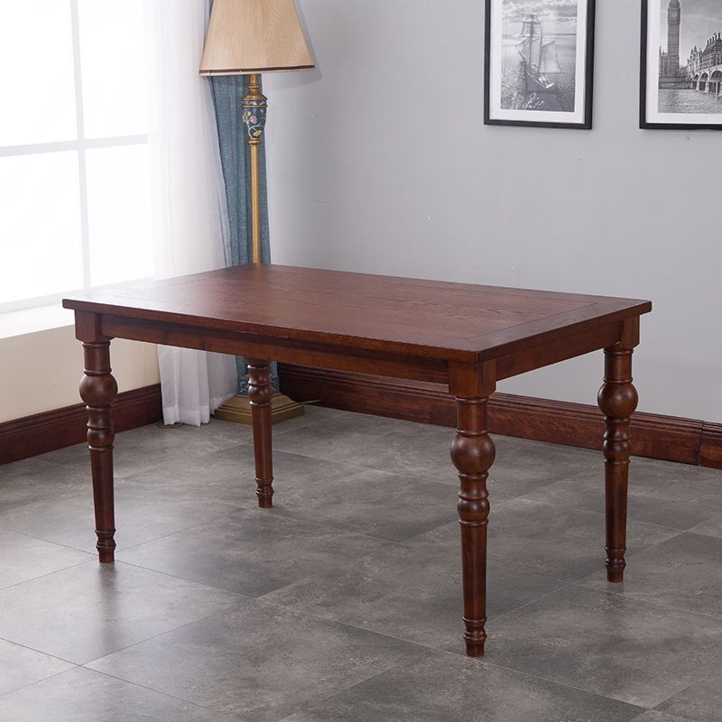 Traditional Solid Wood Dining Room Set with Rectangle Top and 4 Legs Base Dining Furniture