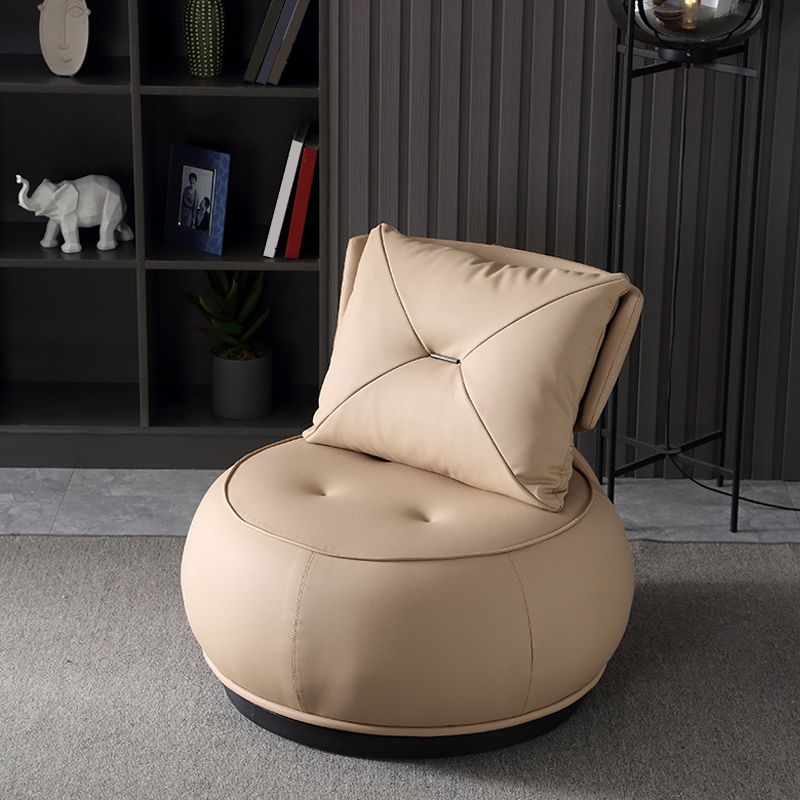 Modern Pillow Back Armless Leather Living Room Parsons Chair