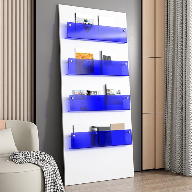 Modern Closed Back Bookshelf Acrylic Bookcase for Study Room with Shelves