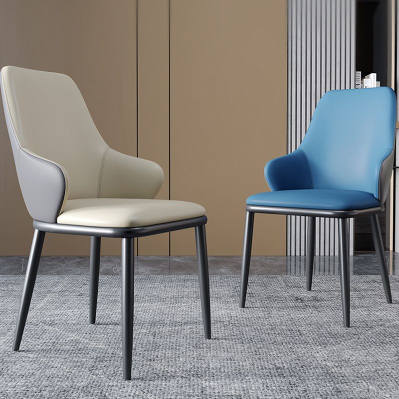 Sillas de comedor con respaldo sólido y brazo de diseño industrial, sillas de comedor de cuero para cocina