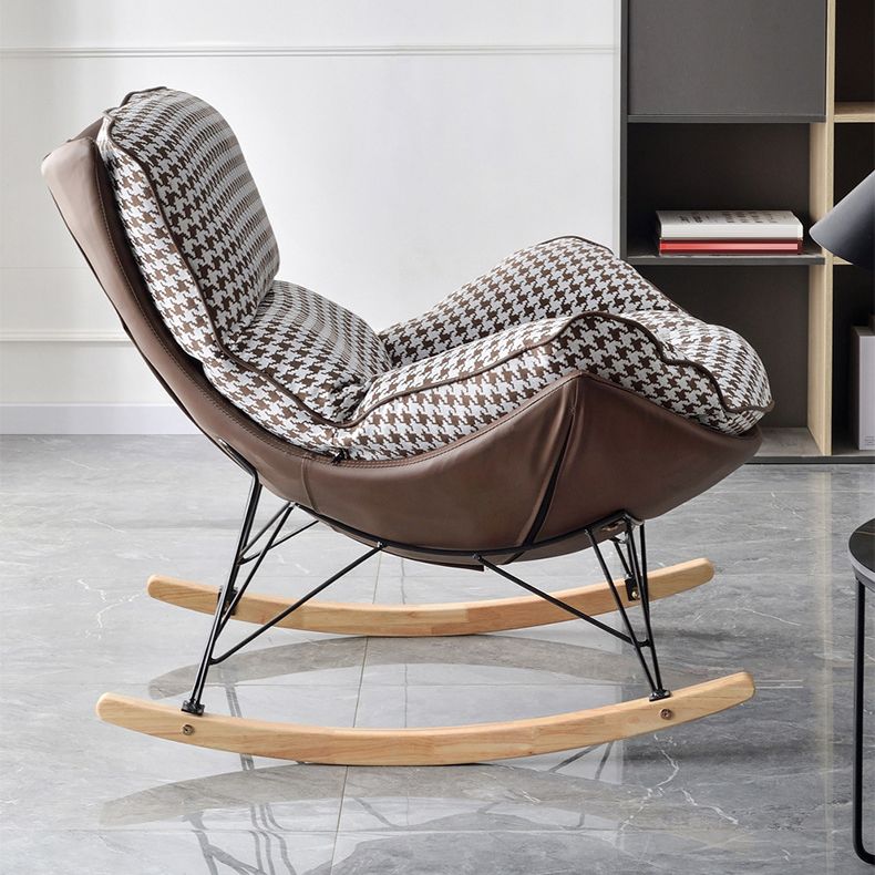 Contemporary Style Nursery Rocking Chair Indoor Rocking Chair with Ottoman