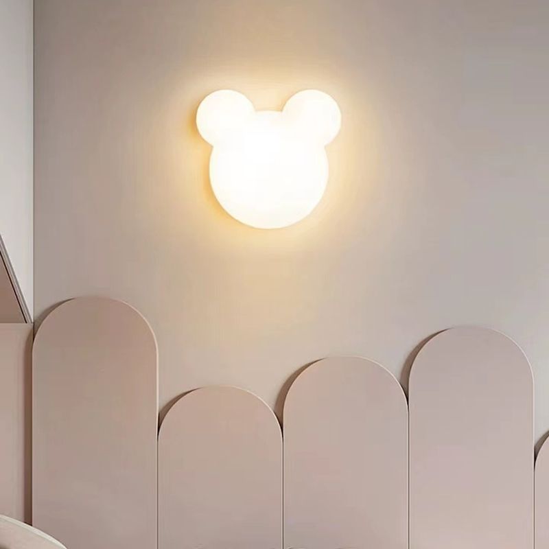 Children Style Wall Lamp 1-Light LED Wall Mount Lamp with Plastic Shade for Kid's Room
