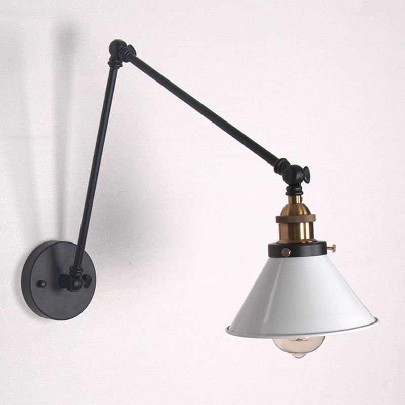 Luci da parete del braccio oscillante in stile industriale retrò per la camera da letto per camera da letto