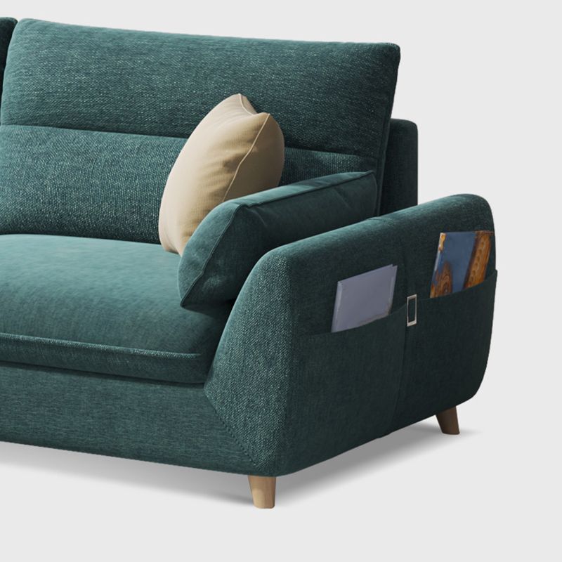 Emerald Green Modern Pillow Top Arm Sectional for Apartment, Living Room