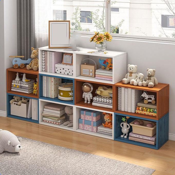 17.7"L Modern Style Bookcase Wood Closed Back Bookshelf for Home Office
