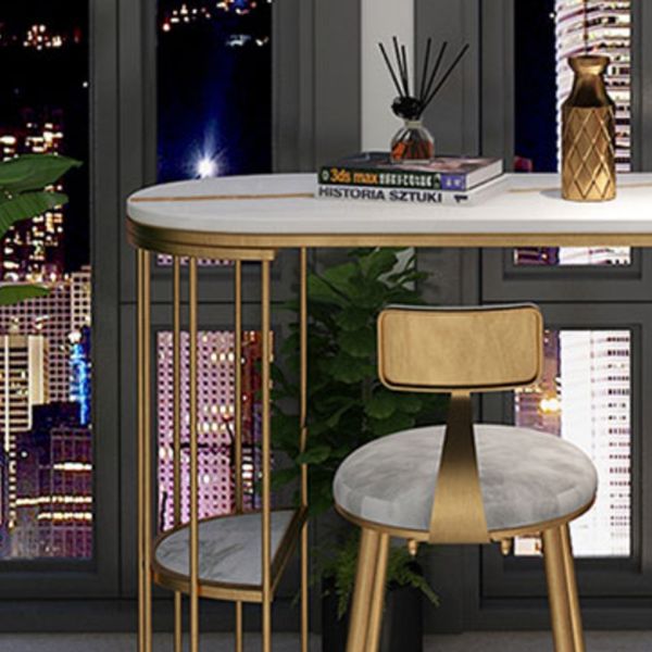 Living Room Footrest Bar-stool with Metal Base Scandinavian Bar & Counter Stool