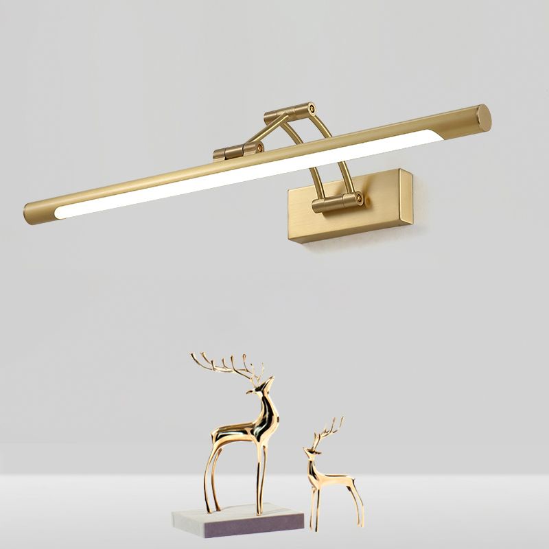 Metal Linear Shape Wall Mount Lighting Modern 1 Light Mirror Wall Mounted Light Fixture