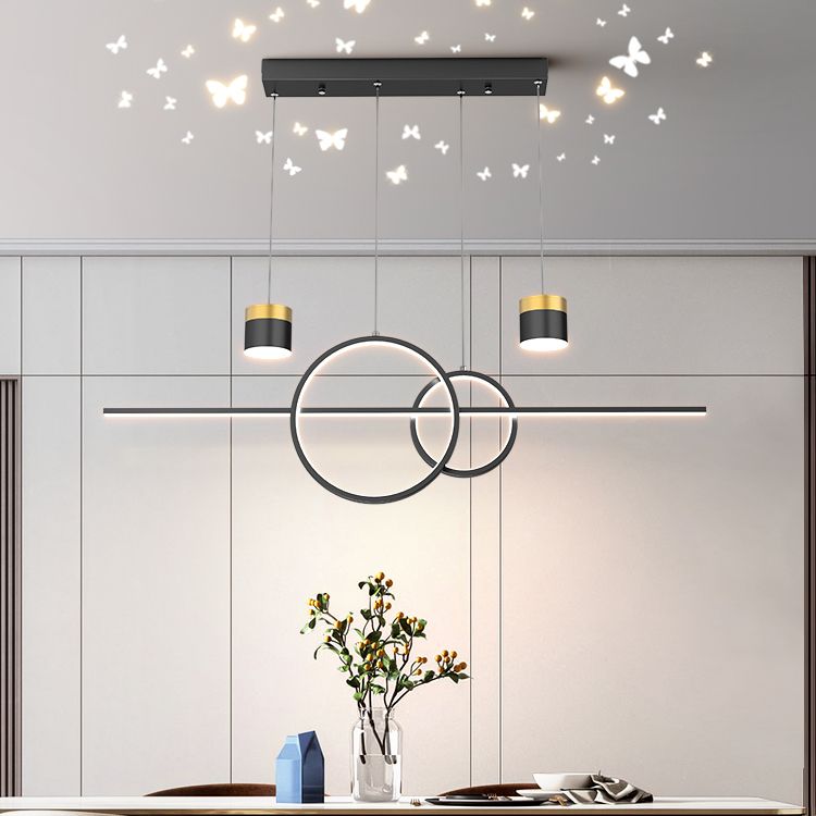 Modern Metal Island Light Geométrica 5 luces LED Island Colgante para comedor