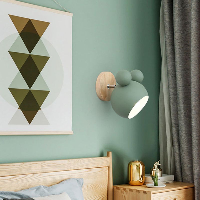 Bedroom Wall Sconce Lighting Minimalist Sconce Light Fixture with Cartoon Metal Shade
