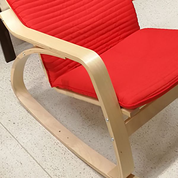 Contemporary Rocking Chair Birch Upholstered Solid Color Indoor Rocking Chair