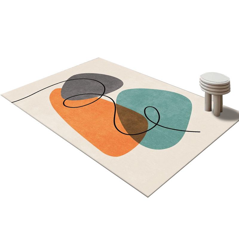 Tapis de couleur contrastée rose clair, tapis nordique en Polyester résistant aux taches pour la décoration de la maison