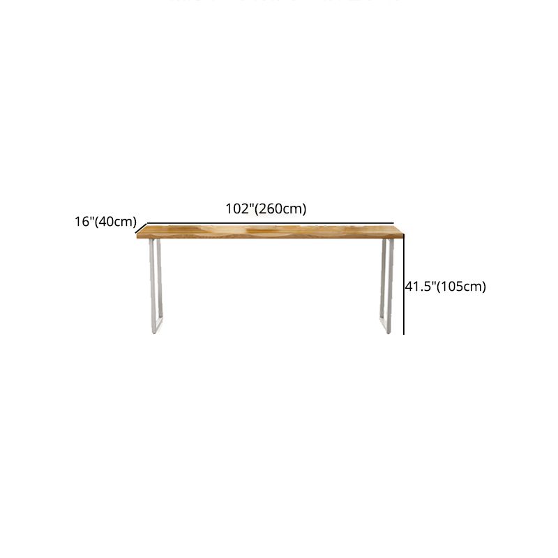 Pine Wood Bar Dining Table Modern Bar Table with Sled Base for Dining Room