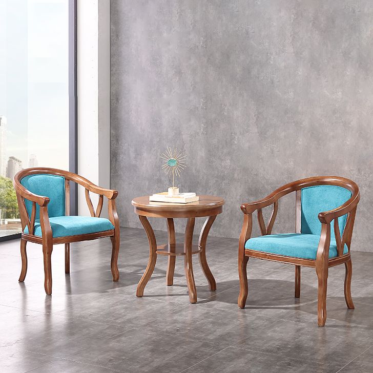 Silla de comedor tradicional de madera maciza, sillón de comedor de lino para uso doméstico