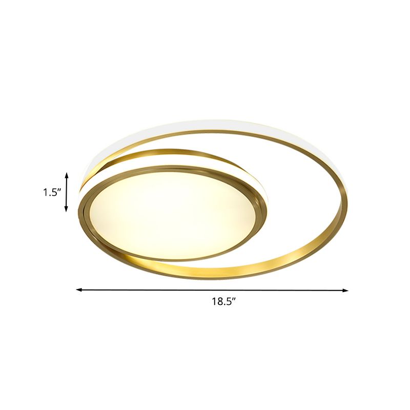 Gold Finish Round Flushmount Light Modernist LED Acrylic Flush Mount Lamp Fixture