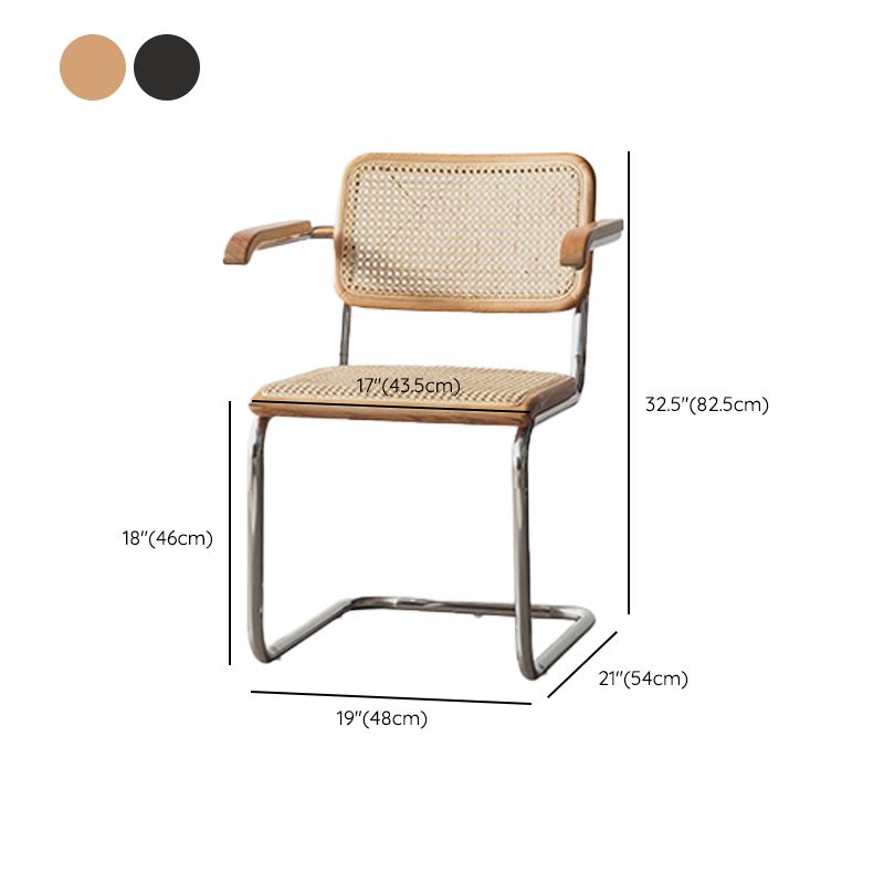 Modern Backrest Cushion Chair with Metal Base for Dining Room