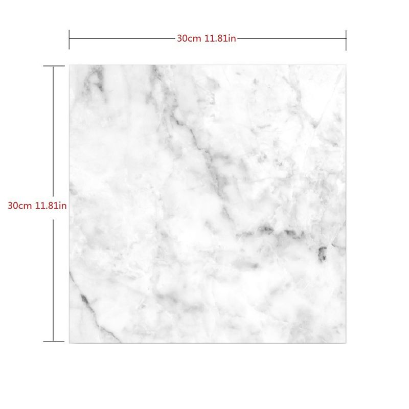 Adhesive Marble Wallpaper Panels Contemporary PVC Wall Art for Bedroom, 12' L x 12" W