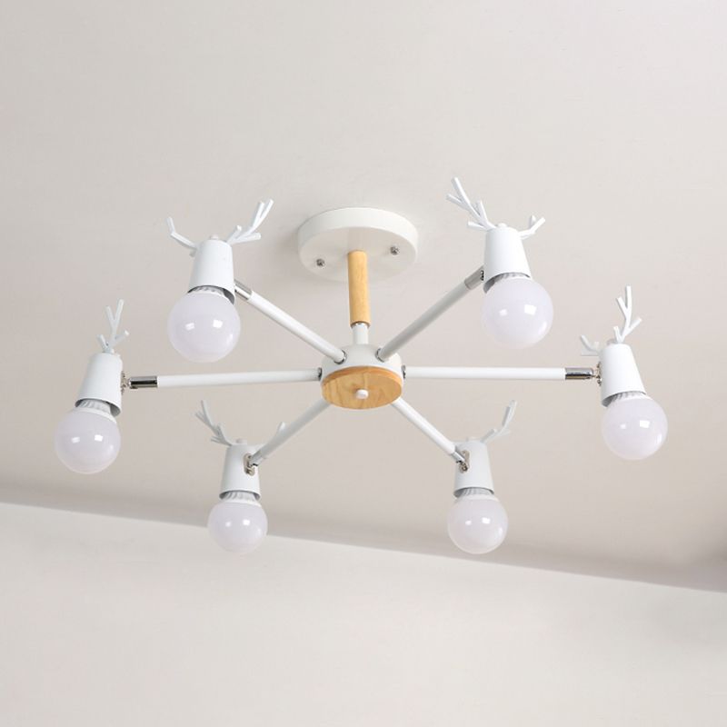 Luces de lámpara de araña de forma de asta de la lámpara de araña de madera moderna