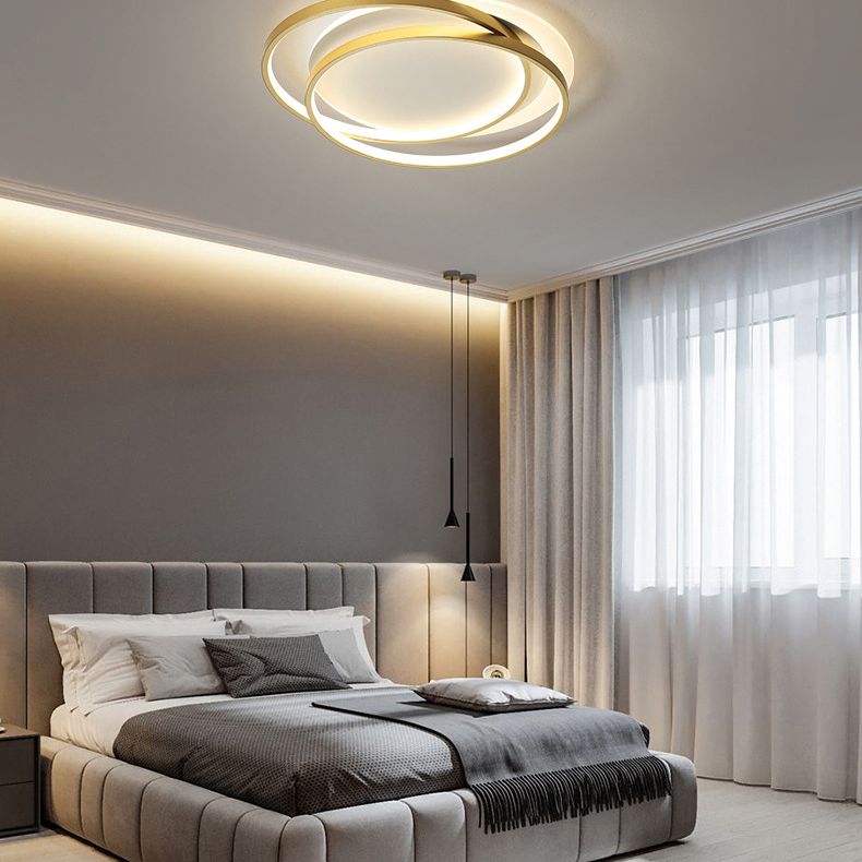 Cycle Semi-Flush Mount Light Modern Minimalist LED Metal LED Ceiling Flush Mount for Hallway