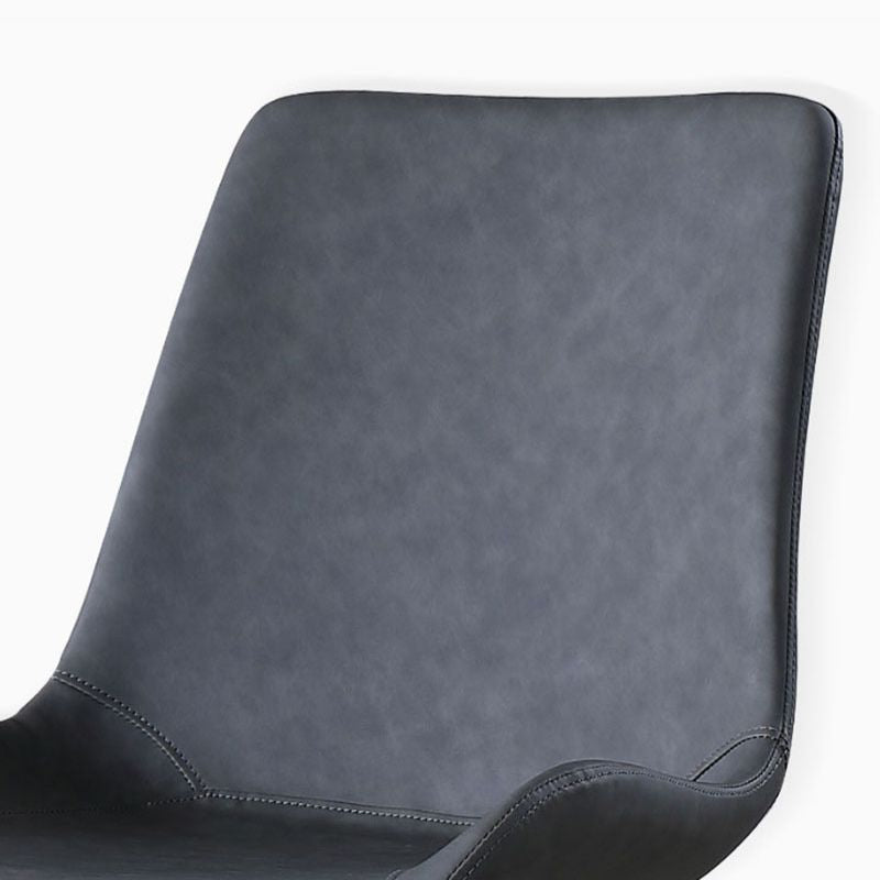 Industrial Design Leather Dining Chairs Solid Back Chair for Kitchen