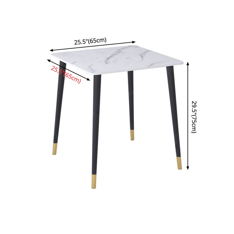 Mesa de comedor de estilo industrial Mesa de comedor de mármol de 4 patas para el hogar