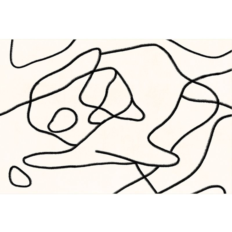 Stijlvol modern tapijt Wit abstract abstract Patroon Rug polyester Anti-slip Tapijt voor thuisdecoratie