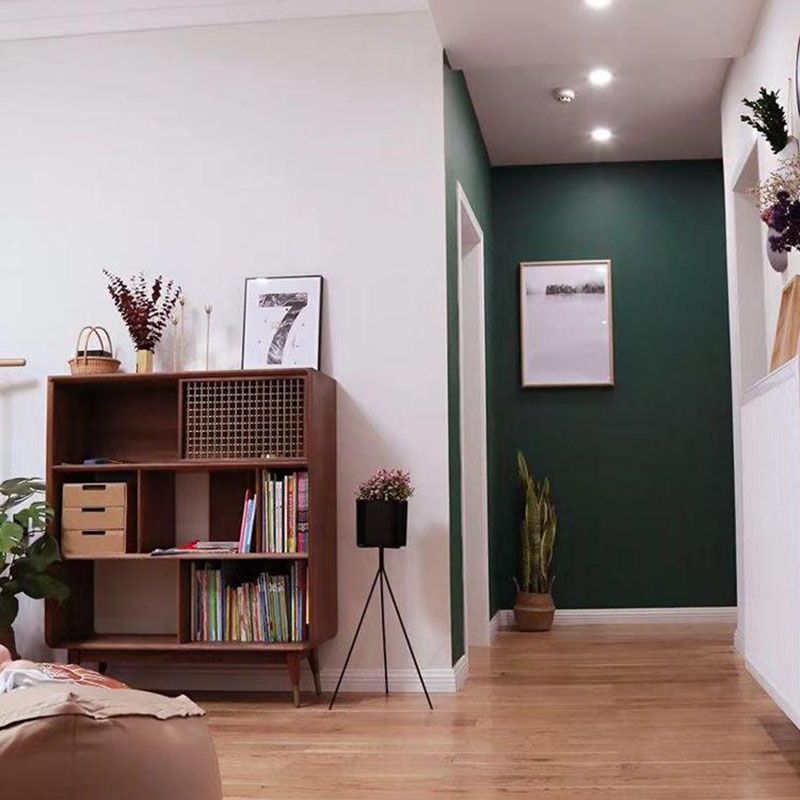 Contemporary Open Back Standard Bookcase Solid Wood Bookshelf with Shelves