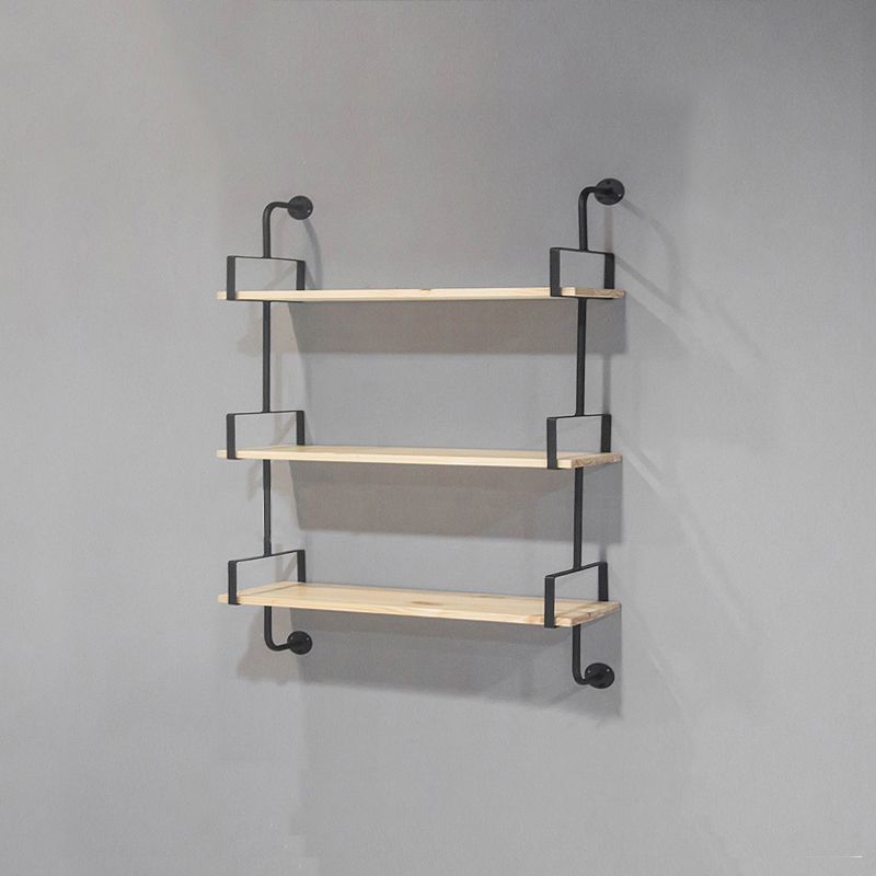 Industrial Wooden Floating Bookshelf Home Wall Mounted Bookcase