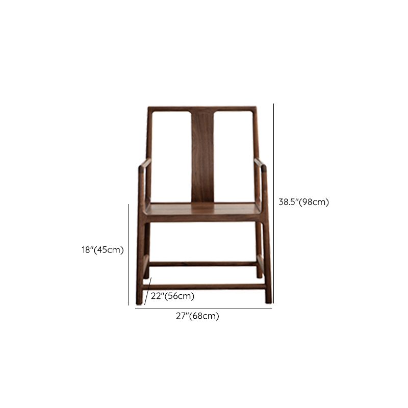 Traditional Style Dining Chair Solid Wood Arm High Back Chair for Home