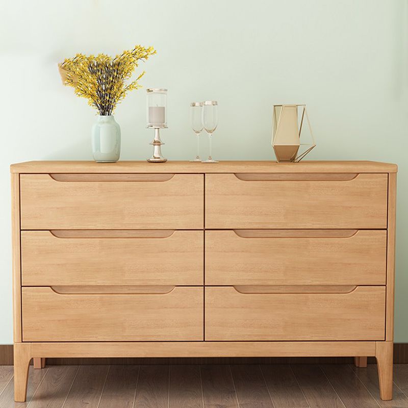 Mid-Century Modern Accent Chest with Straight Legs in Rubberwood